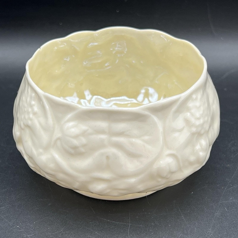 Belleek Ireland ERIN LILY Open Sugar Bowl 4th Green Mark 1946-1955 Vintage 3.5"